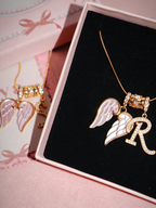Custom Angel Wings Letter Necklace