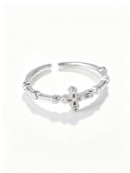 Dainty Crystal Cross Stacking Ring