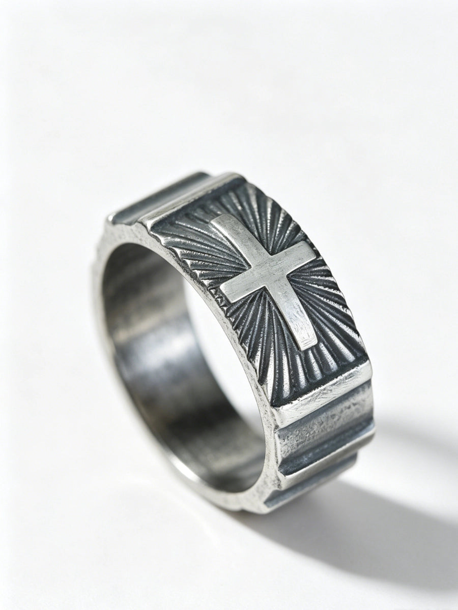 Vintage Cross Signet Armor Ring