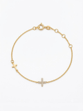 Dainty Gold Dual Cross Charm Bracelet