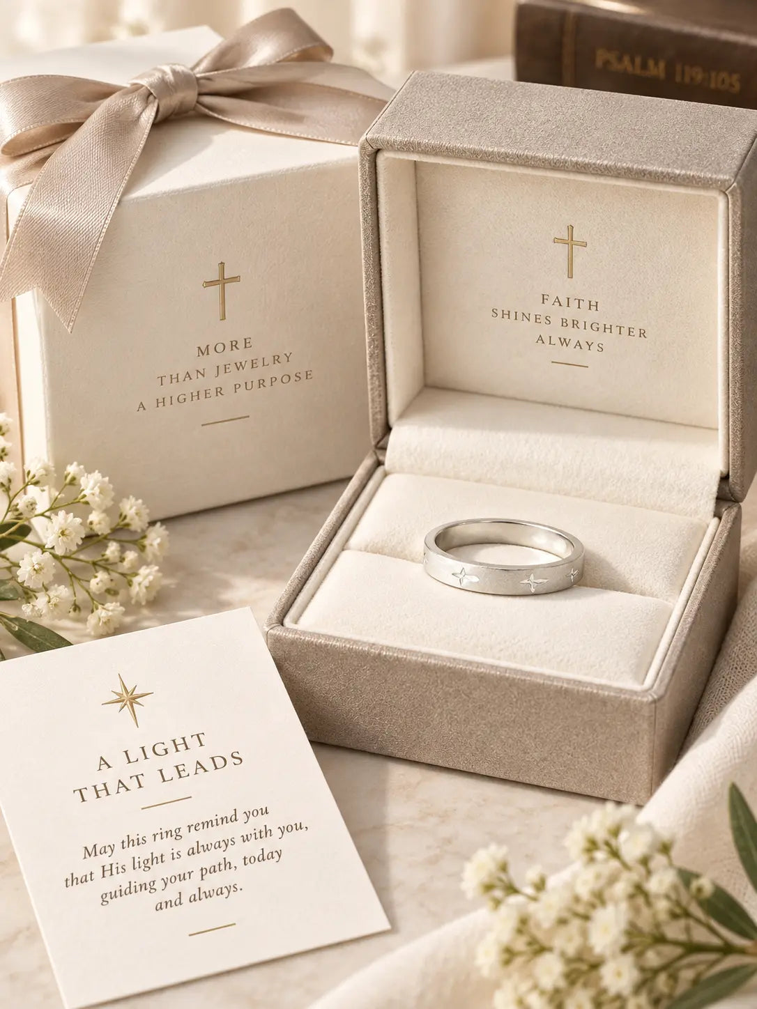 Matte Star of Bethlehem Ring — Christian Faith Ring