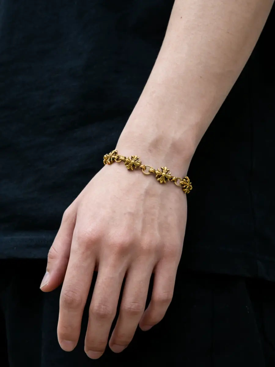 Gothic Retro Silver Cross Chain Bracelet